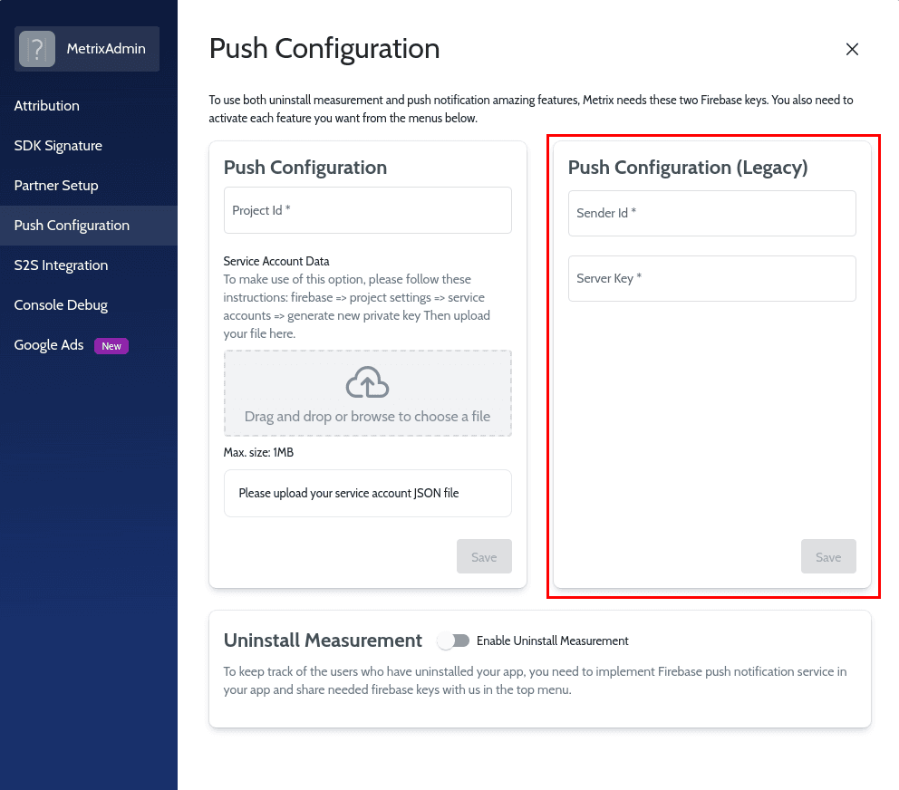 push configuration