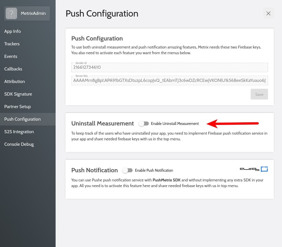 enable uninstall measurement